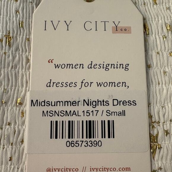 Ivy City Co. White Gold Midsummer Nights Pullover Midi Dress Size S - Picture 5 of 10